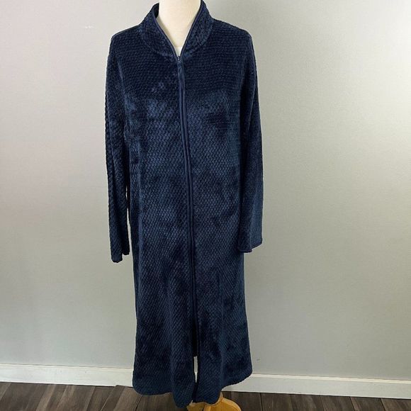 🌿4/$35🌿 GEORGE Blue Zip Up Robe (M) - Picture 2 of 8
